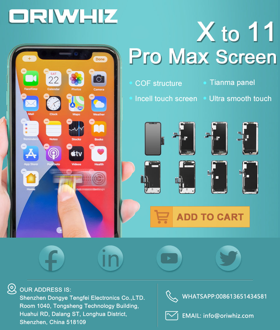 LCD - Serie completa compatible para iPhone X a 11 Pro Max 