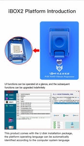 iBOX2 Hard Disk Programmer Purple Screen Diagnostics Mode Hard Disk Memory Programmer Tools for iPhone iPad BGA 110 - ORIWHIZ